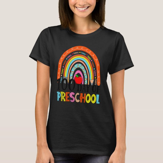 Camiseta 100th Day Of Preschool Teacher 100 Days Smarter Ra (Frente)