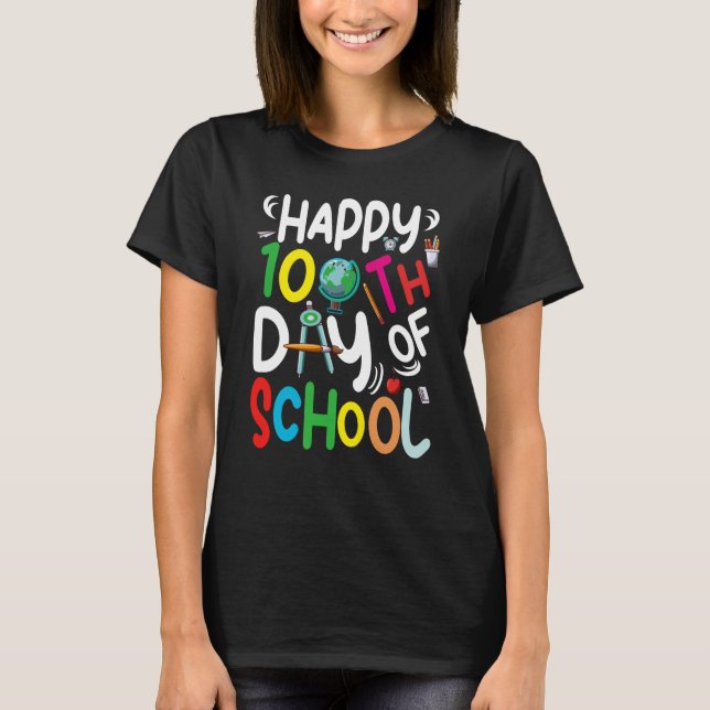 Camiseta 100th Day of School 100 Days of School Teacher Stu (Frente)