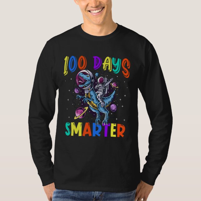 Camiseta 100th Day Of School 100 Days Smarter Books Space A (Frente)