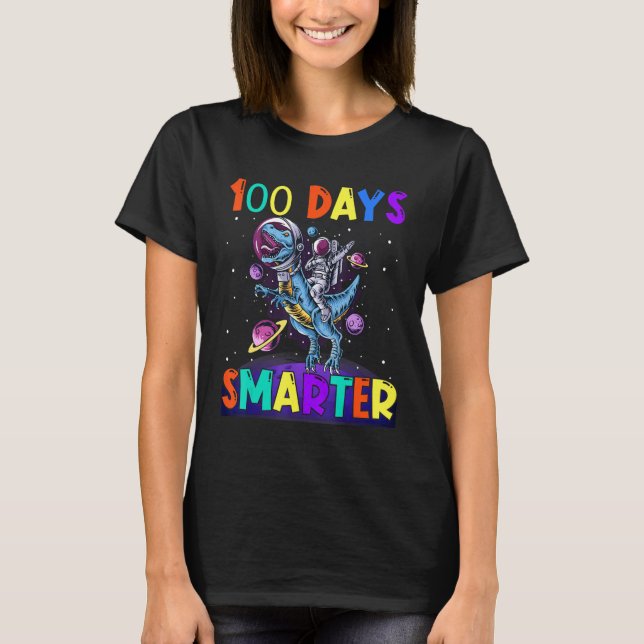 Camiseta 100th Day Of School 100 Days Smarter Books Space A (Frente)
