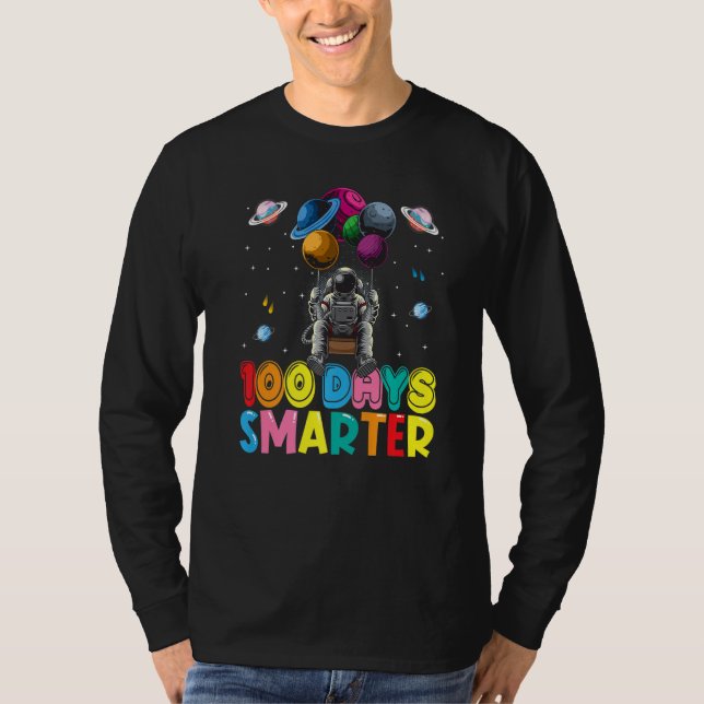 Camiseta 100th Day Of School 100 Days Smarter Space Astrona (Frente)