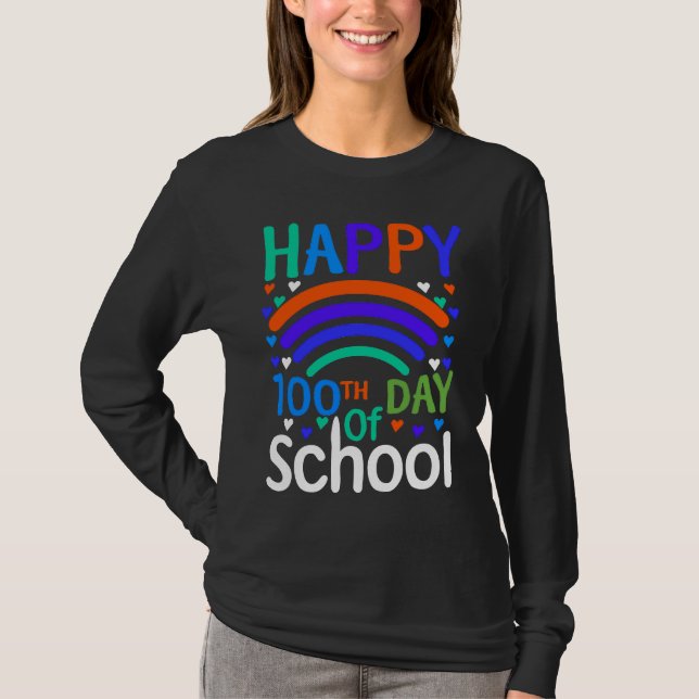 Camiseta 100th Day Of School 100 Days Teacher Students Boys (Frente)