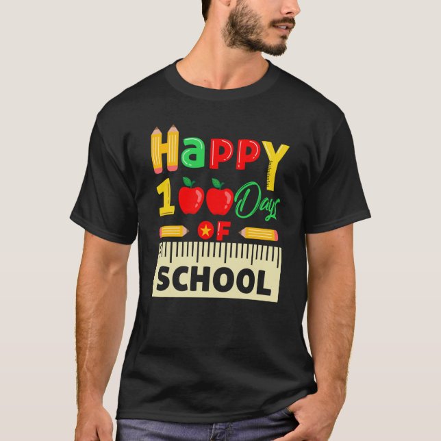 Camiseta 100th Day Of School 100 Days Teacher Students Boys (Frente)