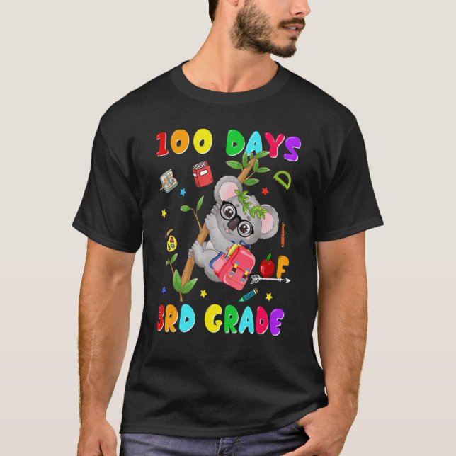 Camiseta 100th Day of School 3rd Grade Koala Happy 100 Days (Frente)