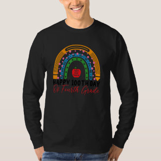 Camiseta 100th Day Of School 4th Grade Teacher Boho Rainbow