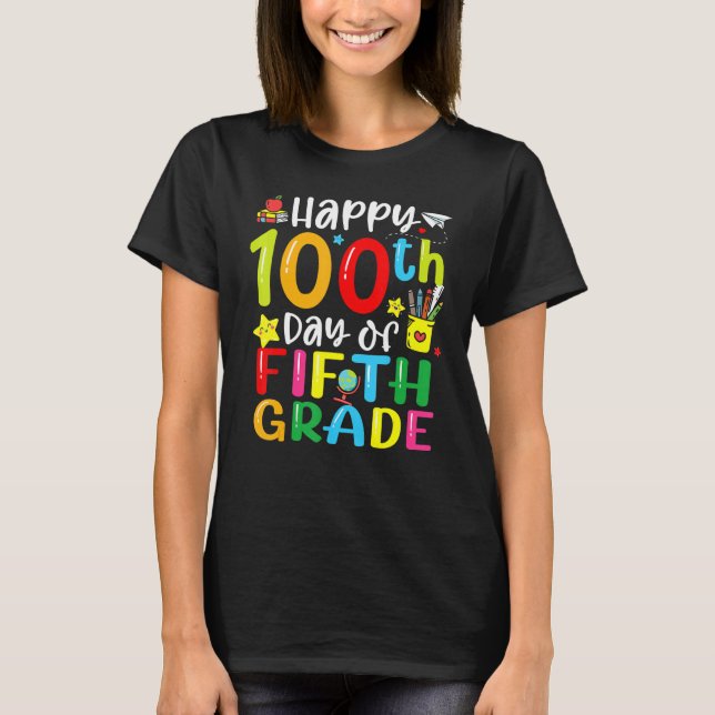 Camiseta 100th Day Of School 5th Fifth Grade Teacher Studen (Frente)
