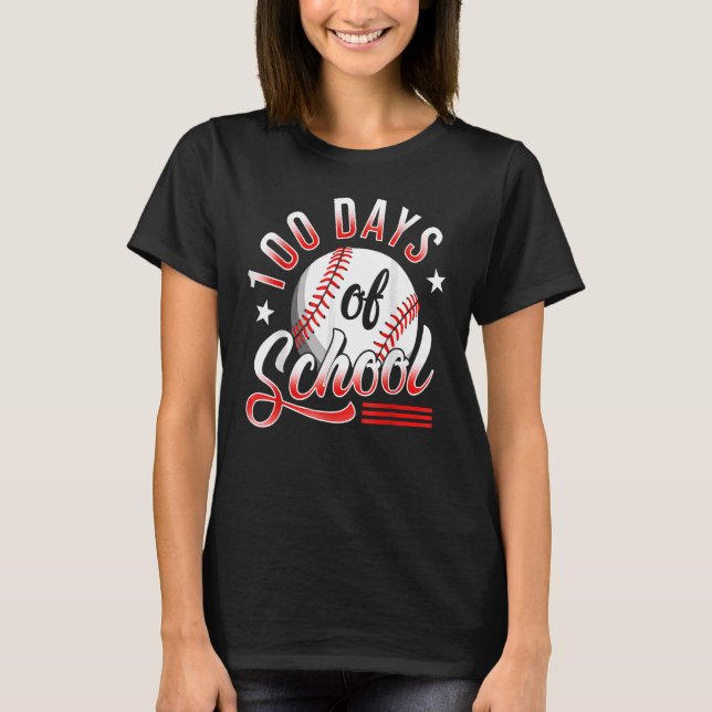 Camiseta 100th Day Of School Baseball 100 Days Smarter Teac (Frente)