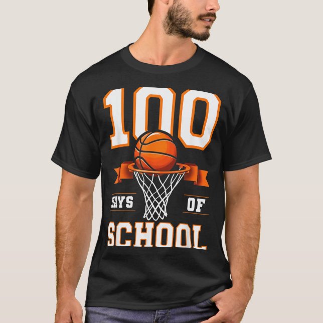 Camiseta 100th Day Of School Basketball Kids 100 Days Of Sc (Frente)