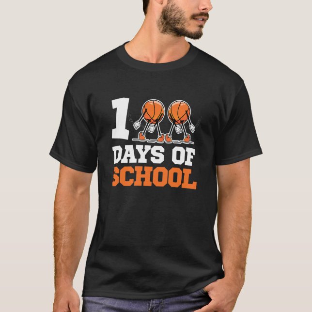 Camiseta 100th Day of School Basketball Kids 100 Days Of Sc (Frente)