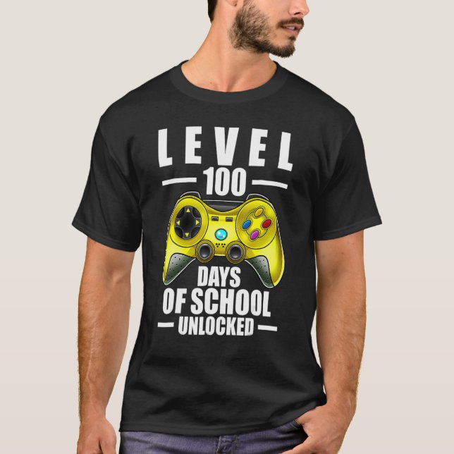 Camiseta 100th Day Of School Boys 100 Days Of School Gaming (Frente)