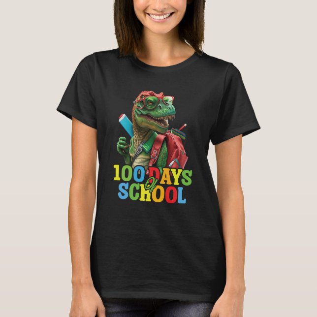 Camiseta 100th Day Of School Dino Kids Happy 100 Days Dinos (Frente)