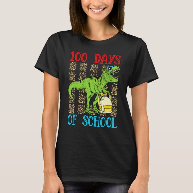 Camiseta 100th Day of School Dino Kids Happy 100 Days Dinos (Frente)