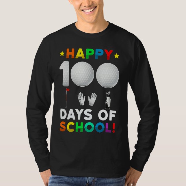 Camiseta 100th Day Of School Golf  100 Days Of School Boys  (Frente)