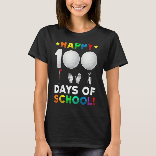 Camiseta 100th Day Of School Golf  100 Days Of School Boys  (Frente)