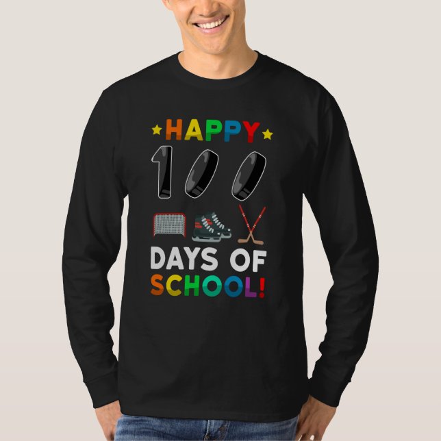 Camiseta 100th Day Of School Hockey 100 Days Of School Spor (Frente)