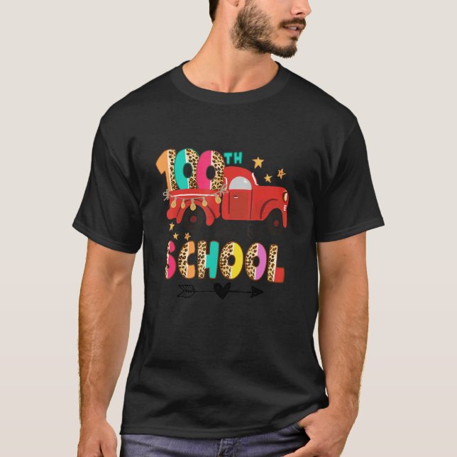 Camiseta 100th Day of School Leopard Teachers Kids 100 Days (Frente)
