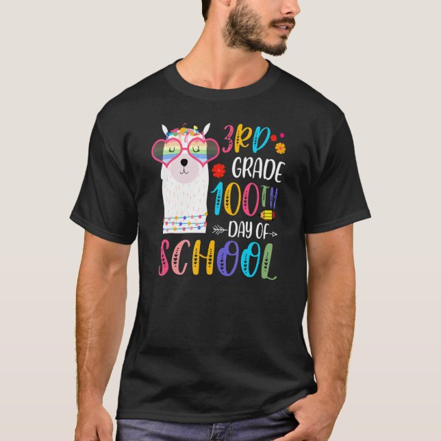 Camiseta 100th Day Of School No Prob Llama 100 Days Of 3rd  (Frente)