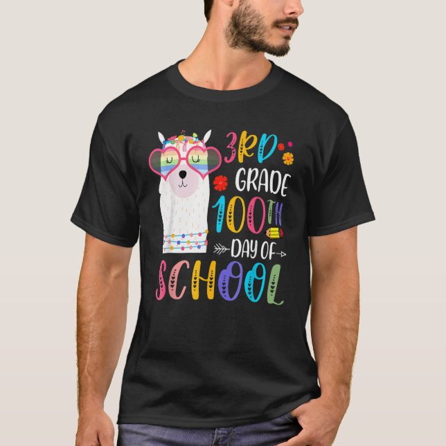 Camiseta 100th Day Of School No Prob Llama 100 Days Of 3rd  (Frente)