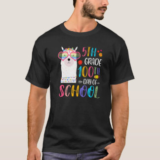 Camiseta 100th day of School No Prob Llama 100 Days Of 5th 