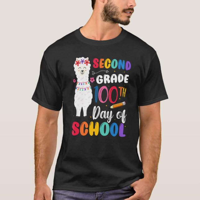 Camiseta 100th Day Of School No Prob Llama 100th Day Second (Frente)