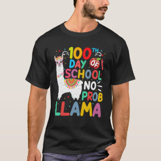 Camiseta 100th Day of School No Probllama Llama 100 Days of