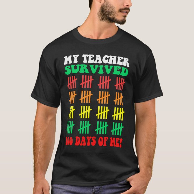 Camiseta 100th Day of School Student Teacher 100 Days of Sc (Frente)