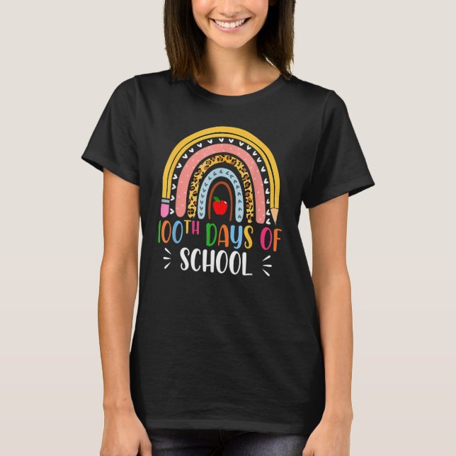 Camiseta 100th Day Of School Teacher 100 Days Smarter Boho  (Frente)