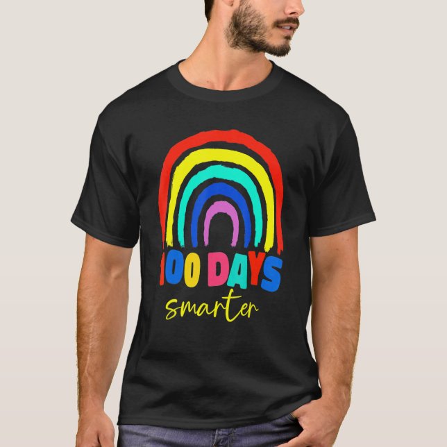 Camiseta 100th Day Of School Teacher 100 Days Smarter Boho  (Frente)