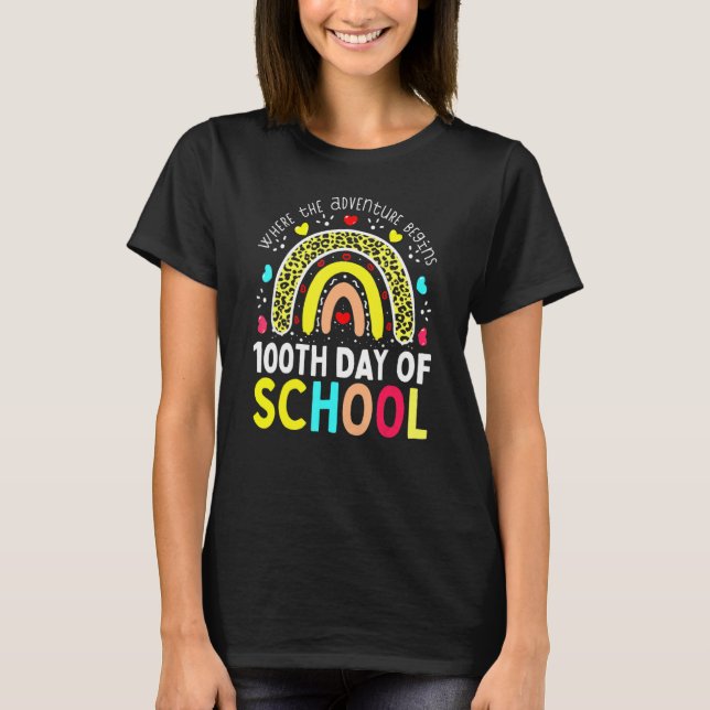 Camiseta 100th Day Of School Teacher 100 Days Smarter Leopa (Frente)