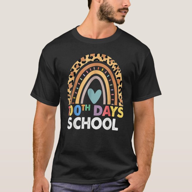 Camiseta 100th Day Of School Teacher 100 Days Smarter Leopa (Frente)