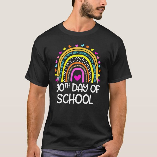 Camiseta 100th Day Of School Teacher  100 Days Smarter Rain (Frente)