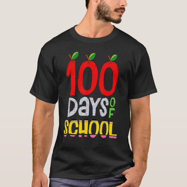 Camiseta 100th Day Of School Teacher 100 Days Smarter Rainb (Frente)