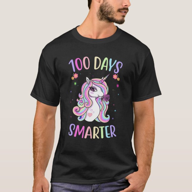 Camiseta 100th Day of School Teacher 100 days Smarter Unico (Frente)