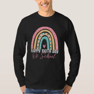 Camiseta 100th Day Of School Teacher Boho Rainbow 100 Days 