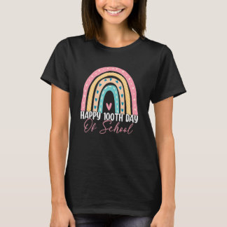 Camiseta 100th Day Of School Teacher Boho Rainbow 100 Days 