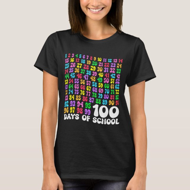 Camiseta 100th Day Of School Teacher Kids 100 Days Math Num (Frente)