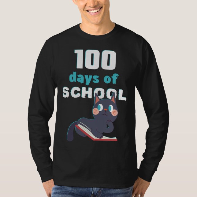 Camiseta 100th Day of School Teacher Kitten Kitten (Frente)