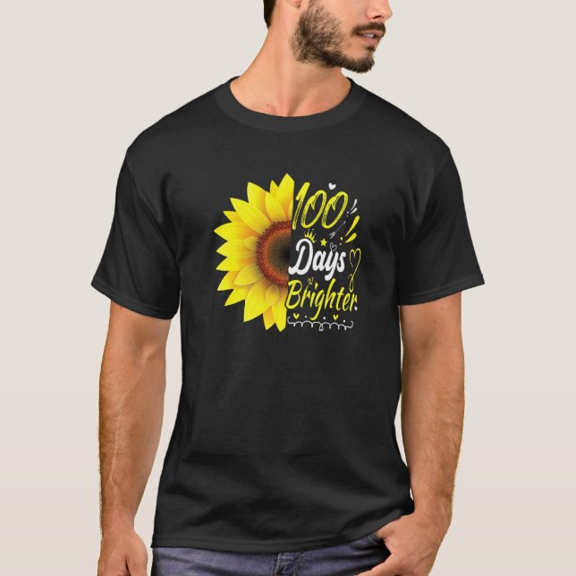 Camiseta 100th Day of School Teacher Sunflower Lovers for W (Frente)