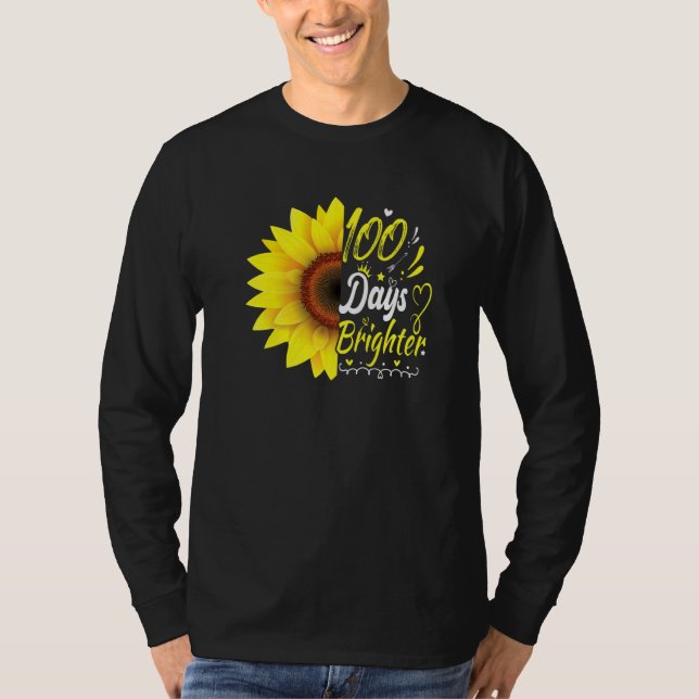 Camiseta 100th Day of School Teacher Sunflower Lovers for W (Frente)