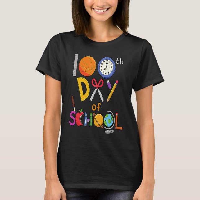 Camiseta 100th Day of School Teachers and Students Survived (Frente)