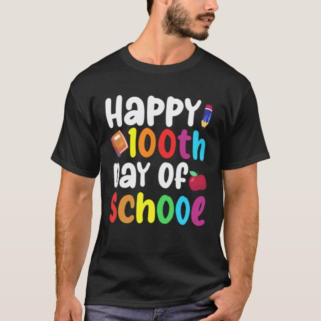 Camiseta 100th Day of School Teachers Kids Child Happy 100  (Frente)