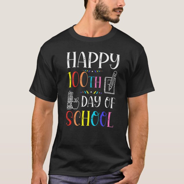 Camiseta 100th Day of School Teachers Kids Child Happy 100  (Frente)