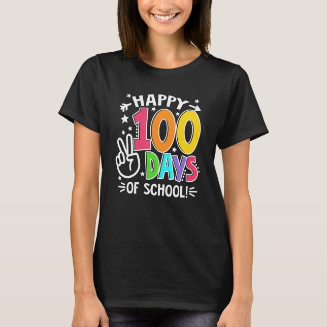 Camiseta 100th Day Of School Teachers Kids Child Happy 100  (Frente)