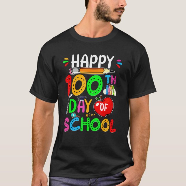 Camiseta 100th Day of School Teachers Kids Child Happy 100  (Frente)