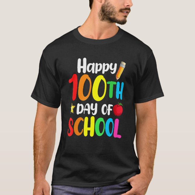 Camiseta 100th Day Of School Teachers Kids Child Happy 100  (Frente)