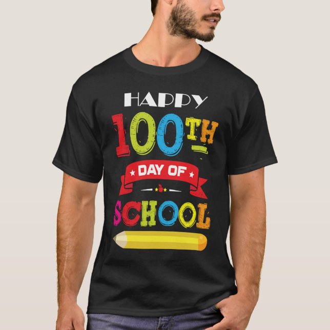 Camiseta 100th Day Of School Teachers Kids Happy 100 Days (Frente)