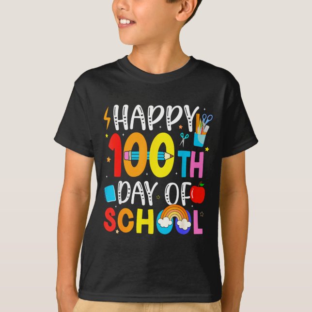 Camiseta 100th Day Of School Teachers Students 100 Days Of  (Frente)