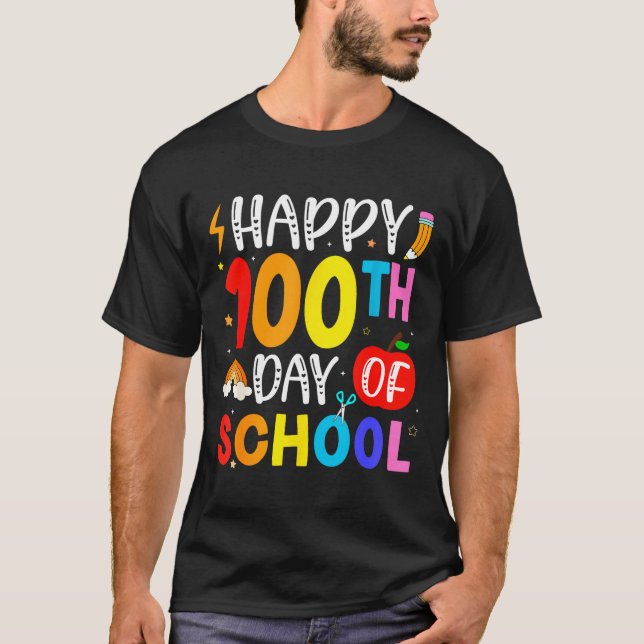 Camiseta 100th Day Of School Teachers Students 100 Days Of  (Frente)