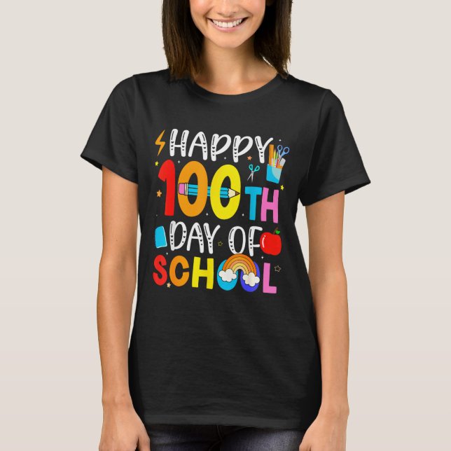 Camiseta 100th Day Of School Teachers Students 100 Days Of  (Frente)