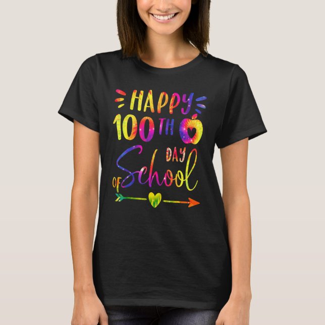 Camiseta 100th Day of School Teachers Students Happy 100 Da (Frente)
